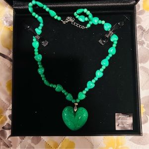 Green heart necklace